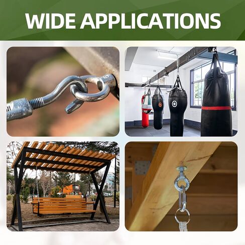 4 Pack M6 x 25mm Stainless Steel Eye Bolts with Nuts & Washers, Lifting Ring Threaded Eyebolt Kit for Swing Board Furniture and DIY (1/4" x 1 inch) in Kuwait