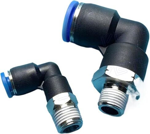 PL هوائي اقتران سريع NPT L-نوع الموضوع الخارجي N1/8 "N1/4" N3/8 "N1/2" PU خرطوم أنابيب الهواء 4 6 8 10 12 مللي متر 6-N01 8-N02 10-N02 (رمادي) in Kuwait