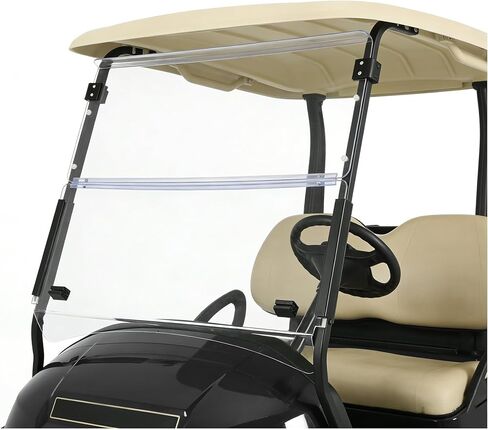 Kuafu قابلة للطي Clear Golf Cart Windshield متوافق مع 2021 2022 Ezgo Express S4 L4 أضعاف البلاستيك in Saudi Arabia