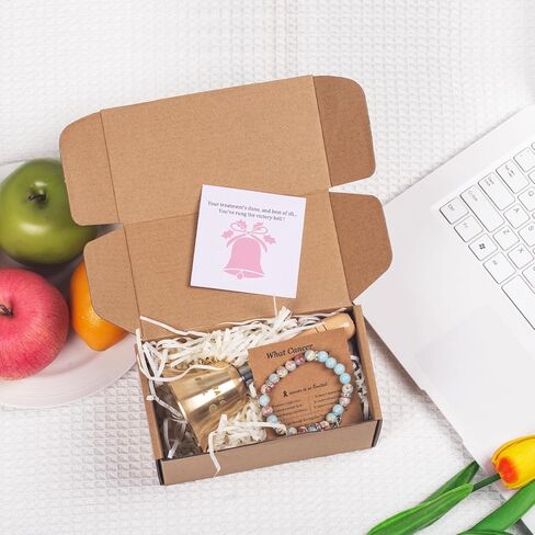 مجموعة هدايا الناجيات من السرطان للنساء - صندوق هدايا نهاية جرس العلاج الكيميائي مع سوار ملهم للسرطان، اليوم الأخير للاحتفال بالعلاج الكيميائي، هدايا التعافي والشفاء in Kuwait