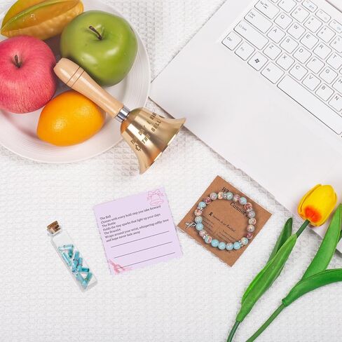 مجموعة هدايا الناجيات من السرطان للنساء - صندوق هدايا نهاية جرس العلاج الكيميائي مع سوار ملهم للسرطان، اليوم الأخير للاحتفال بالعلاج الكيميائي، هدايا التعافي والشفاء in Kuwait