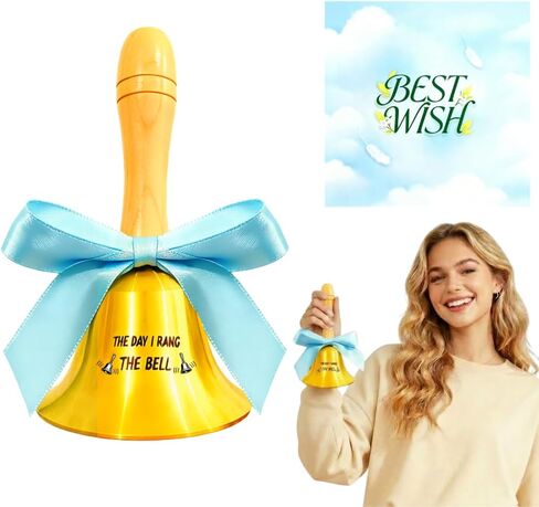 Cancer Gifts Hand Bell for Women & Men, Gift for The Last Day of Chemo or Radiation, Cancer Keepsake for Overcoming The Disease, Embrace A New Life in Saudi Arabia