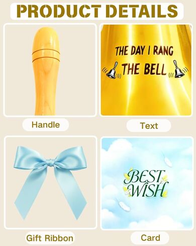 Cancer Gifts Hand Bell for Women & Men, Gift for The Last Day of Chemo or Radiation, Cancer Keepsake for Overcoming The Disease, Embrace A New Life in Saudi Arabia