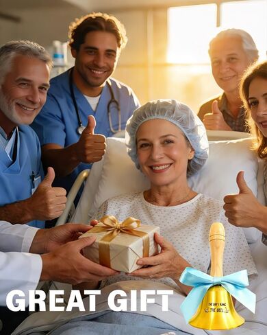 Cancer Gifts Hand Bell for Women & Men, Gift for The Last Day of Chemo or Radiation, Cancer Keepsake for Overcoming The Disease, Embrace A New Life in Saudi Arabia