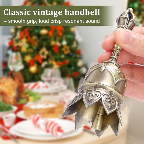جرس يد عتيق من سبائك النحاس، جرس لوتس لكبار السن، أجراس رنين لخدمة كبار السن لتدريب الحيوانات في حفلات الزفاف، لون نحاسي in Kuwait