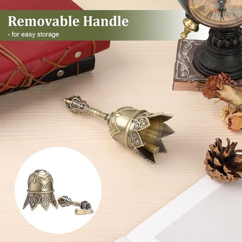 جرس يد عتيق من سبائك النحاس، جرس لوتس لكبار السن، أجراس رنين لخدمة كبار السن لتدريب الحيوانات في حفلات الزفاف، لون نحاسي in Kuwait