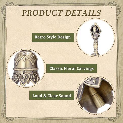 جرس يد عتيق من سبائك النحاس، جرس لوتس لكبار السن، أجراس رنين لخدمة كبار السن لتدريب الحيوانات في حفلات الزفاف، لون نحاسي in Kuwait