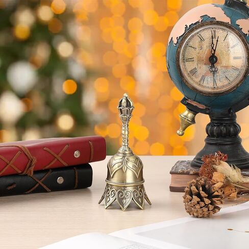 جرس يد عتيق من سبائك النحاس، جرس لوتس لكبار السن، أجراس رنين لخدمة كبار السن لتدريب الحيوانات في حفلات الزفاف، لون نحاسي in Kuwait