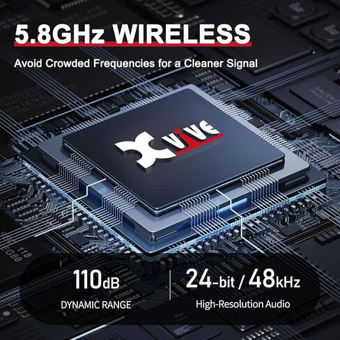 Xvive U45 Wireless in-Ear Monitor System with 5.8GHz Transmitter and Receiver (Black) in Kuwait