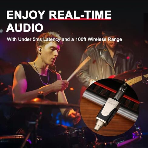 Xvive U45 Wireless in-Ear Monitor System with 5.8GHz Transmitter and Receiver (Black) in Kuwait