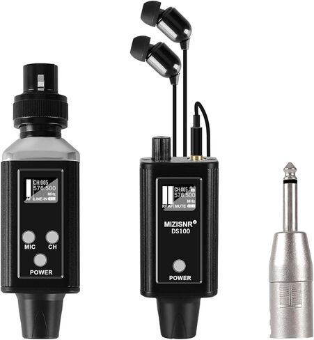 Wireless In Ear Monitor System, Professional UHF Metal Wireless IEM System, 16 Adjustable Channel, Portable Rechargeable Transmitter and bodypack Receiver for Studio, Band Rehearsal, Live Performance in Kuwait