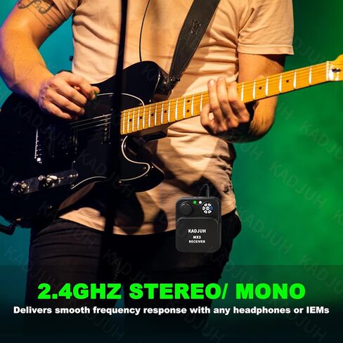 MX3 Wireless in Ear Monitor System 2.4ghz Stereo IEM System Transmitter and bodypack Receiver for Studio, Band Rehearsal, Live Performance, Channel Scan Mode in Kuwait