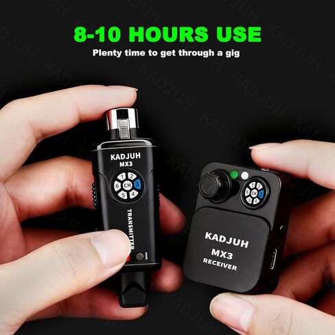 MX3 Wireless in Ear Monitor System 2.4ghz Stereo IEM System Transmitter and bodypack Receiver for Studio, Band Rehearsal, Live Performance, Channel Scan Mode in Kuwait