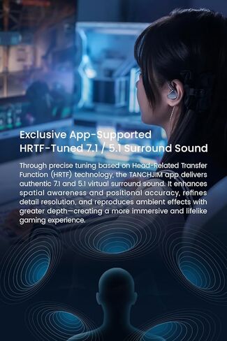 TANCHJIM FOLA HiFi in-Ear Monitor, Low Distortion DMT5 1DD Vocal & Instrument Enhance Wired Earphones Support APP Control HRTF Virtual 7.1/5.1 & Gaming Sound, IEM with 3 Tuning Nozzles（Without mic） in Kuwait
