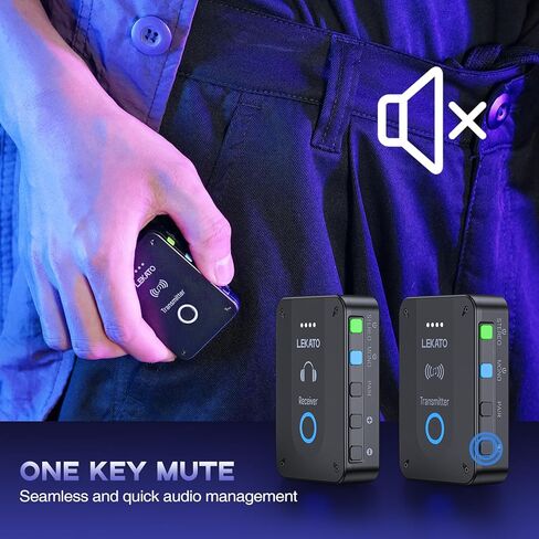 LEKATO Wireless in Ear Monitor System MS-02 Transmitter, Upgraded 2.4G Stereo IEM System Low Latency, Auto-Pairing,One to More, in-Ear Monitoring for Church,Band,Singer,Stage (Only Transmitter) in Kuwait