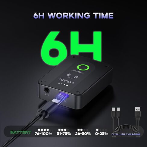 LEKATO Wireless in Ear Monitor System MS-02 Transmitter, Upgraded 2.4G Stereo IEM System Low Latency, Auto-Pairing,One to More, in-Ear Monitoring for Church,Band,Singer,Stage (Only Transmitter) in Kuwait