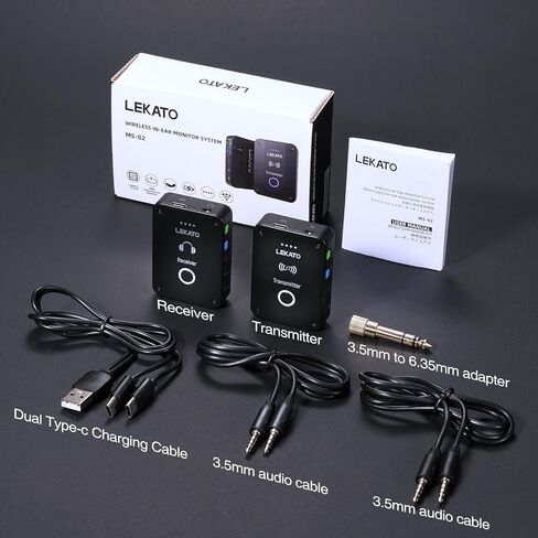 LEKATO Wireless in Ear Monitor System MS-02 Transmitter, Upgraded 2.4G Stereo IEM System Low Latency, Auto-Pairing,One to More, in-Ear Monitoring for Church,Band,Singer,Stage (Only Transmitter) in Kuwait