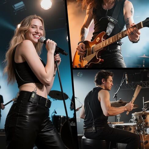 UHF Wireless in Ear Monitor System with Antenna, 902-927MHz, 50 Channel IEM System, 300 FT Range, Beltpack Transmitter Receiver, in Ear Monitoring for Church, Live Performance, Rehearsal, F10P in Kuwait