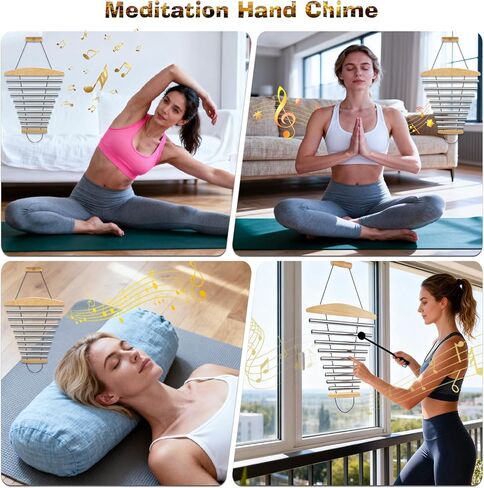 Hand Chime with Mallet 9-Tone, Sound Healing Instruments, Beautiful Sustained Sound, Energy Chime for Meditation Relaxing Yoga in Kuwait