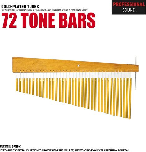 أداة قرع من الألومنيوم مكونة من 36 بارًا لمجموعة الطبول، وإطار خشبي لشريط رنين الرياح للمسرح والاستوديو والفصول الدراسية - رنين إيقاعي موسيقي لقارعي الطبول in Kuwait