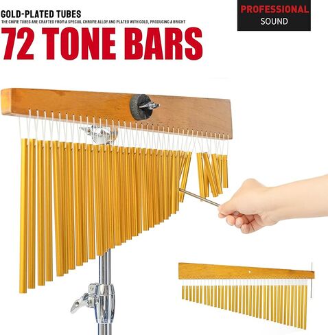 أداة قرع من الألومنيوم مكونة من 36 بارًا لمجموعة الطبول، وإطار خشبي لشريط رنين الرياح للمسرح والاستوديو والفصول الدراسية - رنين إيقاعي موسيقي لقارعي الطبول in Kuwait