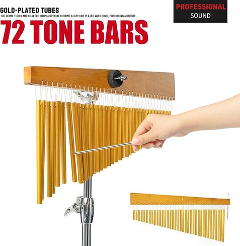 أداة قرع من الألومنيوم مكونة من 36 بارًا لمجموعة الطبول، وإطار خشبي لشريط رنين الرياح للمسرح والاستوديو والفصول الدراسية - رنين إيقاعي موسيقي لقارعي الطبول in Kuwait