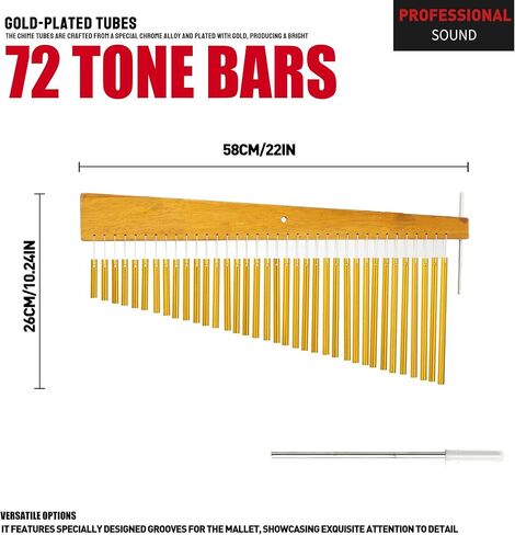 أداة قرع من الألومنيوم مكونة من 36 بارًا لمجموعة الطبول، وإطار خشبي لشريط رنين الرياح للمسرح والاستوديو والفصول الدراسية - رنين إيقاعي موسيقي لقارعي الطبول in Kuwait