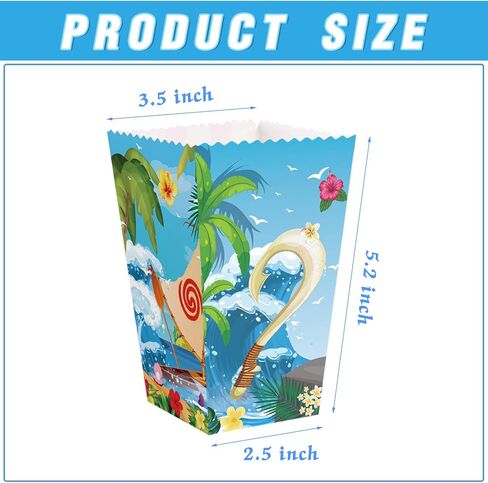24 PCS Ocean Popcorn Boxes, Paper Candy Treat Containers Popcorn Bags Buckets for Birthday Party Supplies in Saudi Arabia