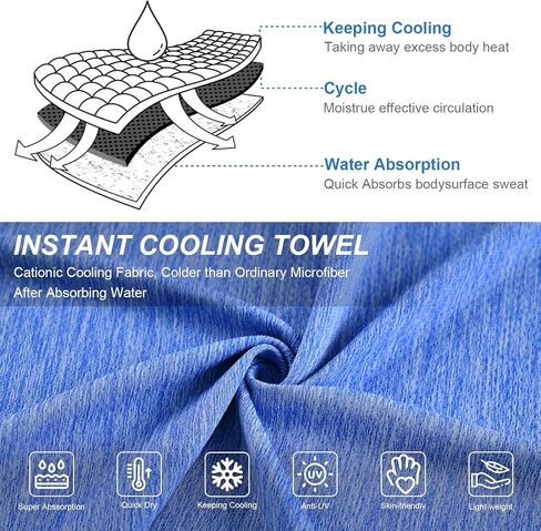 Pleneal Cooling Towels - 6 Pack Cooling Towel (40"x12"), Ice Gym Towels for Working Out, Microfiber Cooling Towels for Neck and Face, Yoga Towel for Home Gym, Workout & More Activities in Saudi Arabia