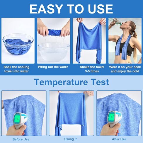 Pleneal Cooling Towels - 6 Pack Cooling Towel (40"x12"), Ice Gym Towels for Working Out, Microfiber Cooling Towels for Neck and Face, Yoga Towel for Home Gym, Workout & More Activities in Saudi Arabia