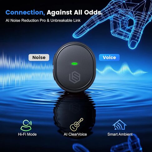 2-Pack Wireless Microphone for iPhone/Android/iPad, 3-Level AI Noise Canceling USB-C Clip-on Mic with Charging Case, Lightning, Mini Lavalier Microphones for Vlogging, Recording, YouTube, TikTok in Saudi Arabia