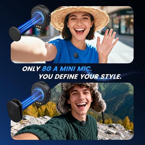 2-Pack Wireless Microphone for iPhone/Android/iPad, 3-Level AI Noise Canceling USB-C Clip-on Mic with Charging Case, Lightning, Mini Lavalier Microphones for Vlogging, Recording, YouTube, TikTok in Saudi Arabia