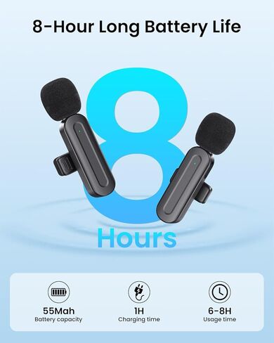 3 In 1 Mini Wireless Lavalier Microphone for Iphone: Bluetooth Lapel Mic For iPad Android Phone Camera Pc - Small Clip Microphones Crystal Clear Sound Quality for Recording Vlogging Live Streaming in Saudi Arabia