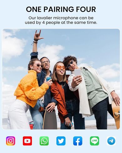3 In 1 Mini Wireless Lavalier Microphone for Iphone: Bluetooth Lapel Mic For iPad Android Phone Camera Pc - Small Clip Microphones Crystal Clear Sound Quality for Recording Vlogging Live Streaming in Saudi Arabia