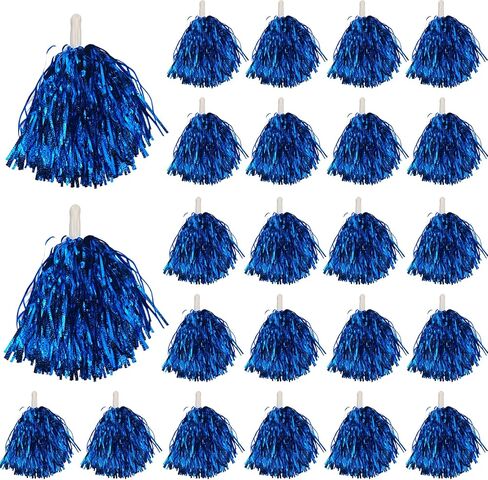 24 PCS Blue Cheerleading Pom Poms Bulk - Soft Sparkly Dance Poms for Cheerleaders, Pep Rallies, Sports Events & Party Decor in Kuwait