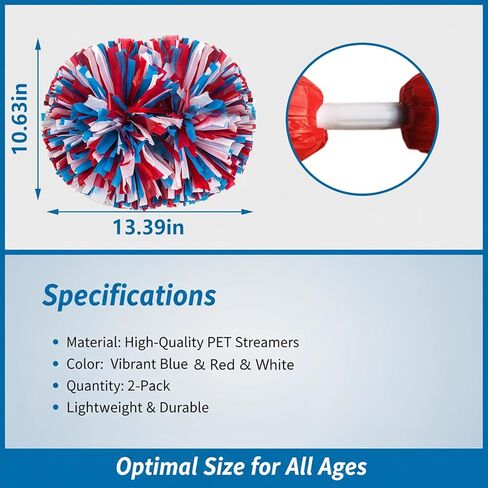 2 PCS Cheerleading Pom Poms for Spirit Sports Stage Performance Celebration Sport Events Club Dance Party in Saudi Arabia