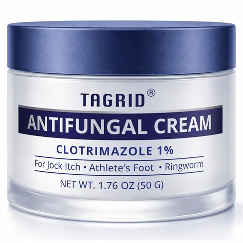 TAGRID NDC-Approved 1% Clotrimazole Antifungal Cream: Powerful, Non-Prescription Relief for Ringworm, Athlete's Foot, and Jock Itch - 50g in Kuwait