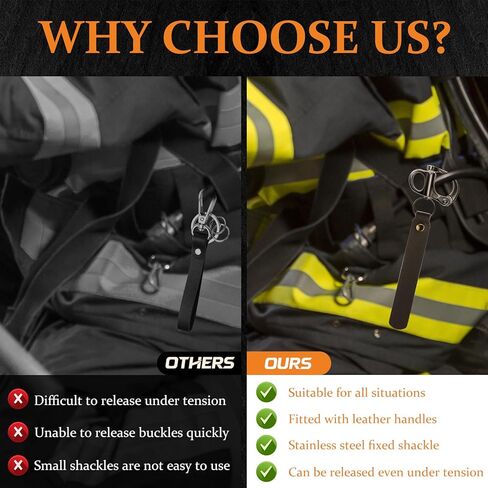 4 Pcs Quick Release Shackle Firefighter Accessories Stainless Steel Fixed Snap Shackle for SCBA MASK Marine Grade Lanyard for Rigging in Kuwait