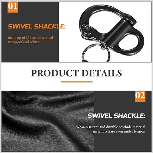 4 Pcs Quick Release Shackle Firefighter Accessories Stainless Steel Fixed Snap Shackle for SCBA MASK Marine Grade Lanyard for Rigging in Kuwait