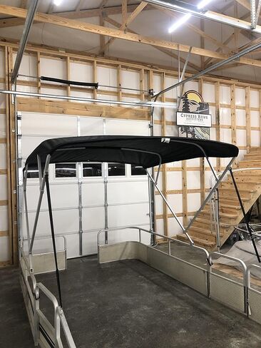 10' Long x 8' Wide Pontoon Boat Bimini Top Kit, Best Available, Black, Complete Kit, Square Frame with Metal Fittings, 16oz Canvas, Hardware Kit in Saudi Arabia