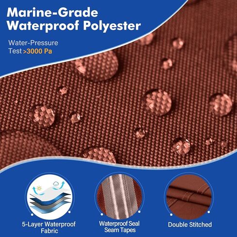 3 قطع من قماش بيميني العلوي البديل للقارب مع فتحة خفيفة وحذاء للتخزين، وأكمام بسحاب سهلة التركيب، مقاومة للماء شديدة التحمل، مظلة قارب ظل الشمس البحرية 900D بدون إطار، 6'L 61"-66"W كلاريت in Kuwait