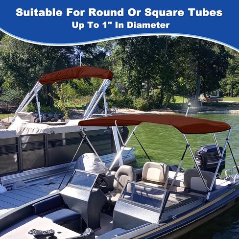 3 قطع من قماش بيميني العلوي البديل للقارب مع فتحة خفيفة وحذاء للتخزين، وأكمام بسحاب سهلة التركيب، مقاومة للماء شديدة التحمل، مظلة قارب ظل الشمس البحرية 900D بدون إطار، 6'L 61"-66"W كلاريت in Kuwait