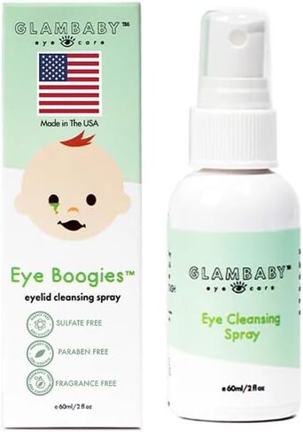Glambaby Eye Care - Eye Boogies ™ Syelid Cleaning Spray | صيغة غير سامة وخالية من اللدغة وخالية من اللدغة | حافظ على نظافة عيون الأطفال | أطفال القطرات براش | رذاذ قطرات عين الطفل | منظف ​​جفن الطفل in Kuwait
