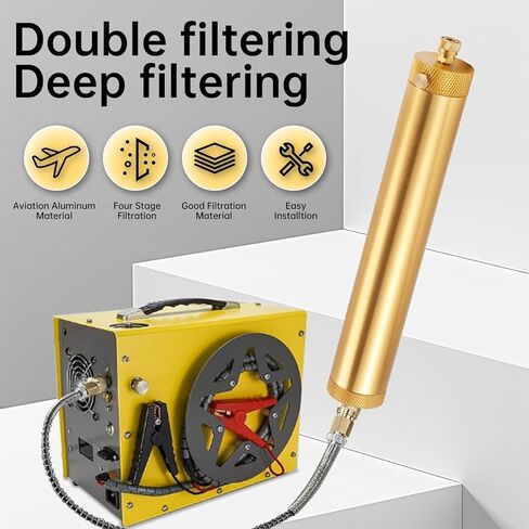 30MPa/4500psi مرشح الهواء عالي الضغط ، مضخة ضاغط الهواء PCP ، ترشيح فاصل زيت الماء الخارجي مع موصل سريع وذكور ذكور 8 مم ، فاصل مياه الزيت لمضخة الهواء ضاغط الهواء in Kuwait