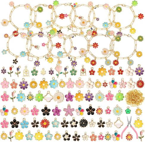 Tondiamo 173 Pieces Bracelet Jewelry Making Kit 100 Assorted Bracelet Charms 60 Jump Rings and Tools for Women Jewelry Making Crafts DIY Necklace Bracelet Earring Craft Supplies Craft Beginner in Saudi Arabia
