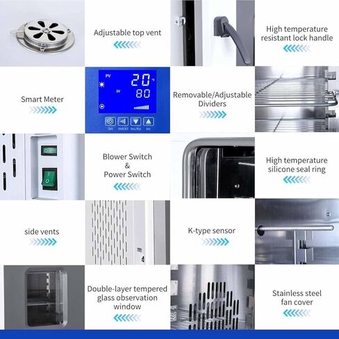 Lab Oven, Thermostatic Digital Blast Drying Oven, Digital Forced Air Convection Drying Vacuum Oven, Industrial Dryer for Components/Food, Galvanized Inner in Saudi Arabia