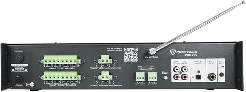 خلاط روكفيل PRE-70V ستيريو 8 مناطق مع بلوتوث، USB/SD/FM، مدخلات ميكروفون، رنين، تحكم باس/ثلاثي، لأنظمة الصوت 70 فولت in Saudi Arabia