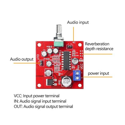 2Pcs DC6‑15V Microphone Reverb Board Module Without Preamplifier Amplifier Funtion Reverberation Board Microphone Reverb Board Microphone Reverb Module Reverberation mic in Saudi Arabia