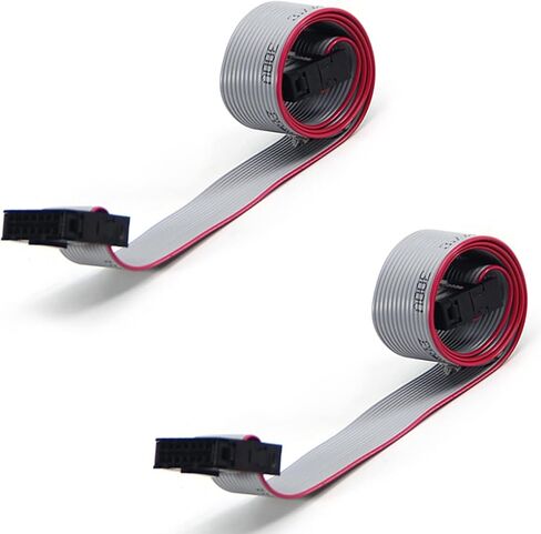 Fielect 2pcs IDC 14 Pin Connector Gray Wire Flat Ribbon Cable Connector Length 30cm 2.54mm Pitch in Saudi Arabia