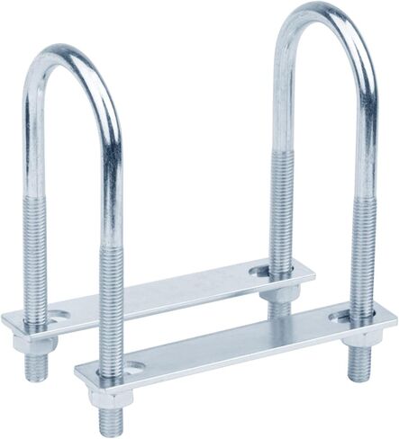 GBGS 2 Pcs Double U Bolt Clamp M10 x 2" x 5-1/2",Round Bend U Bolts Bracket Fits O.D. 2" Tube in Saudi Arabia